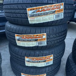 Set 205/70/15 Arroyo New Tires Mounted And Balanced Montadas Y Balanciadas Gratis