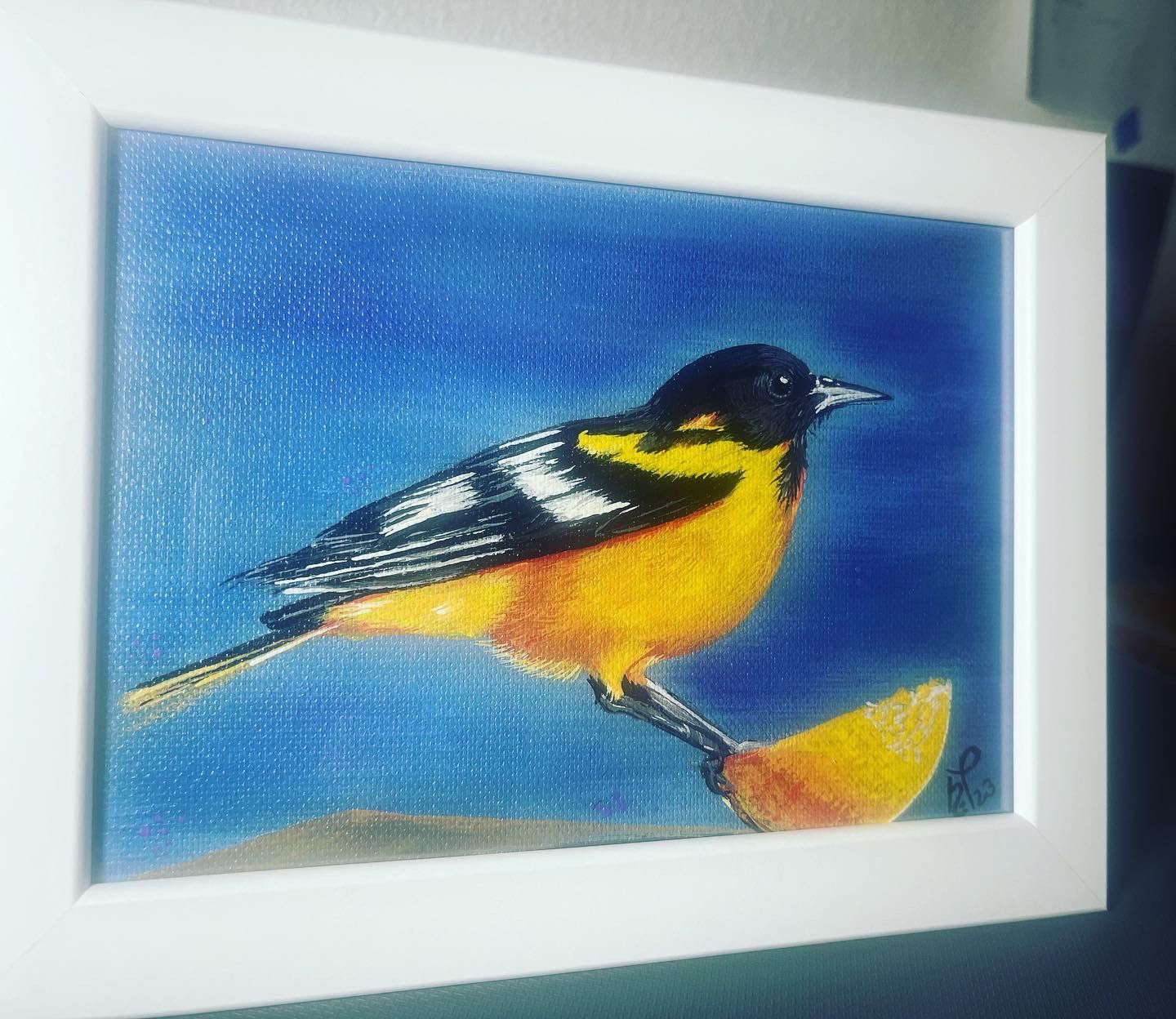 Baltimore Oriole Hand Painted Bird
