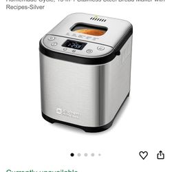 Kitchen in the box Bread Maker Machine with Gluten-Free Setting, 2LB 1.5LB 1LB Automatic Breadmaker with Homemade Cycle, 15-in-1 Stainless Steel Bread
