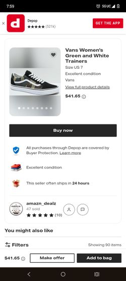 Vans green and white 8W