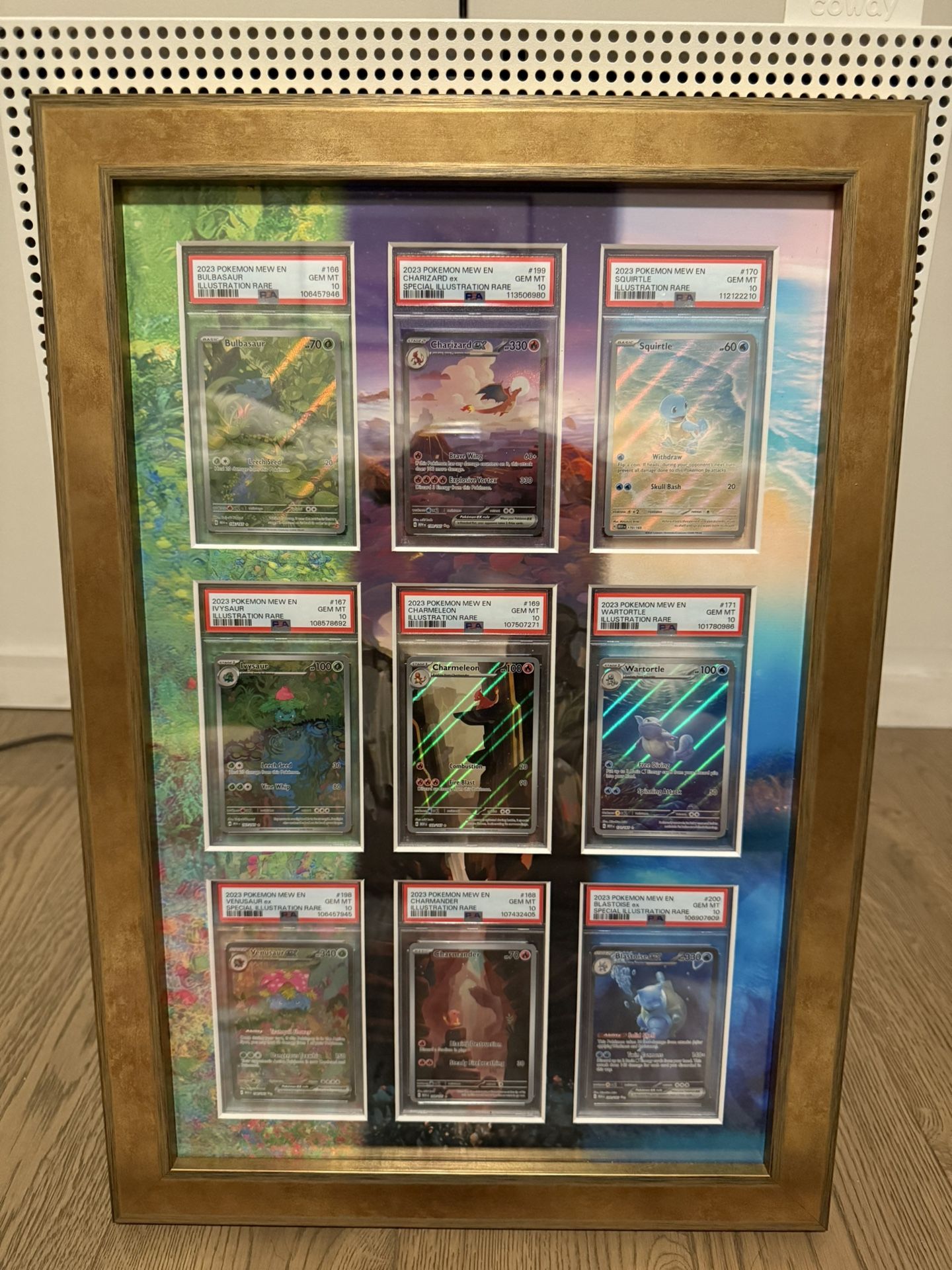 Golden Wood Frame For Pokemon 151 PSA slab