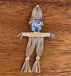 Vintage Scarecrow Brooch Pin