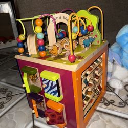 Zany Zoo Wooden Activity Cube