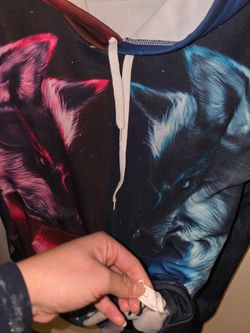 Wolf Moon Graphic Hoodie Size L