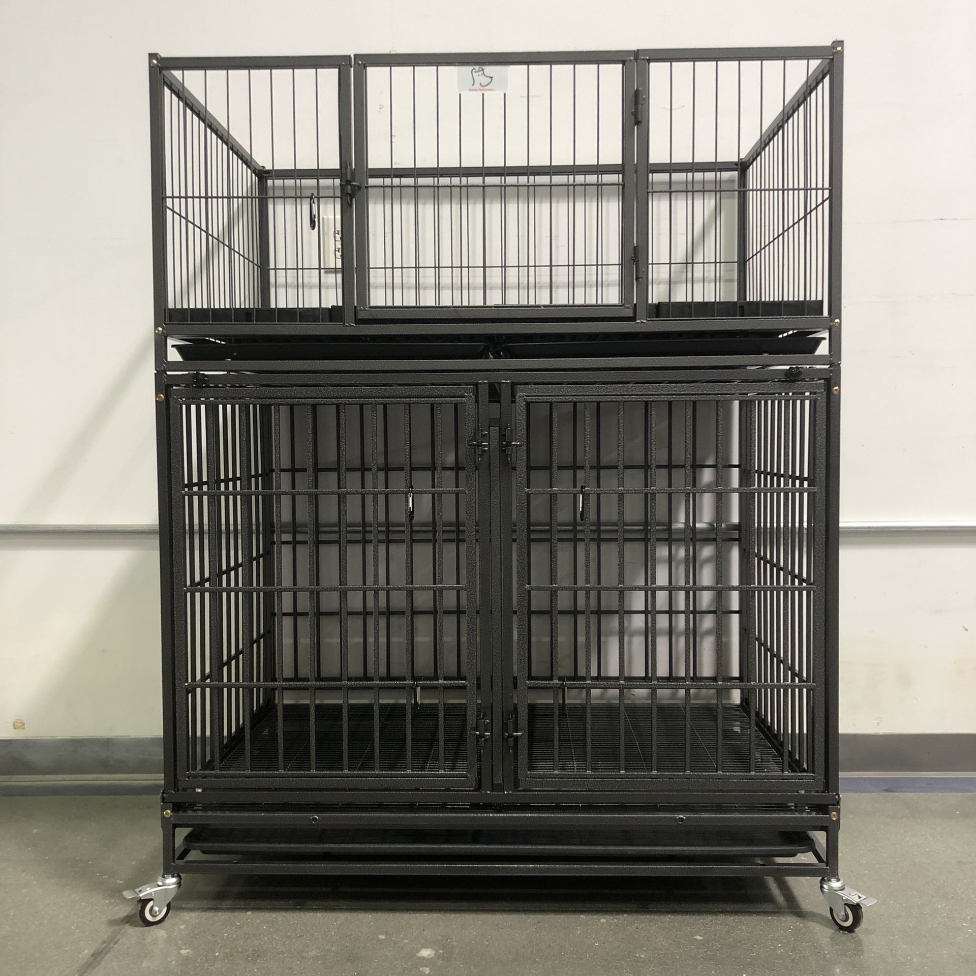 🔵Brand New 43” Double dog kennel cage as in Picture. 🐕