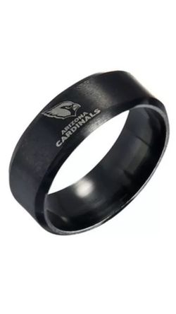 Arizona Cardinals Black Stainless Steel Ring