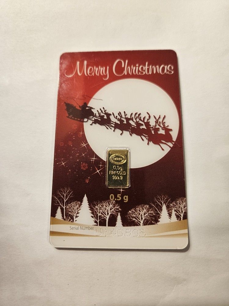 .5 Gram Gold Bar Christmas Theme