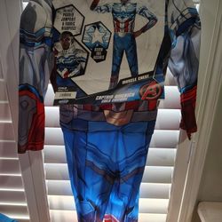 Marvel Avengers Captain America Kids Costume Size Small 4-7