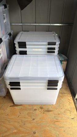 [$10 ea] - 20 Containers Store Weather Tight Tote (Seals From Moisture) 23 5/8" x 17 3/4" X 14  1/2" cm.