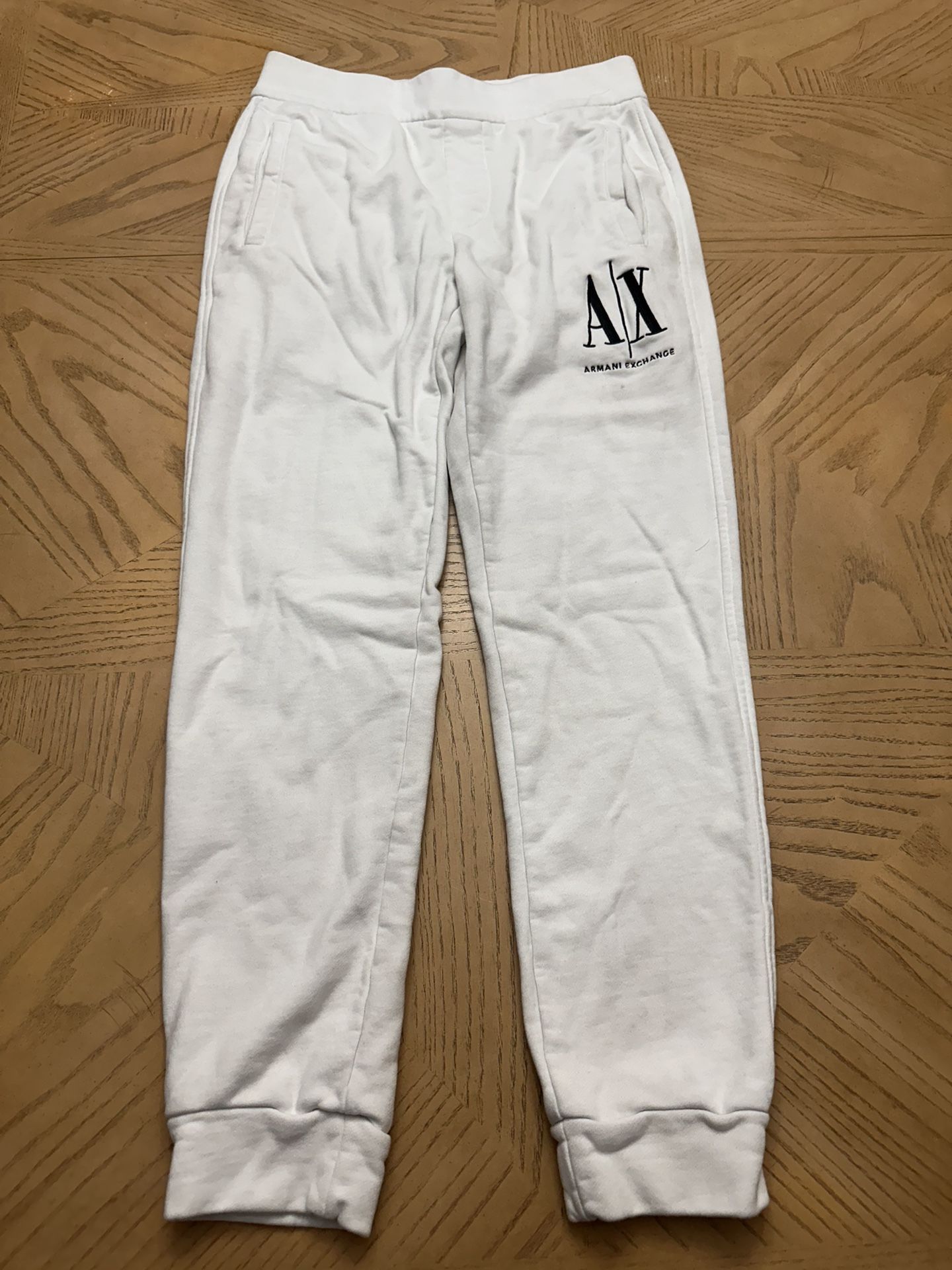 Armani Exchange Icon white joggers tracksuit bottoms men's Small  Fair condition 