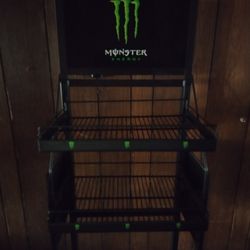 Monster Energy brand metal storage rack