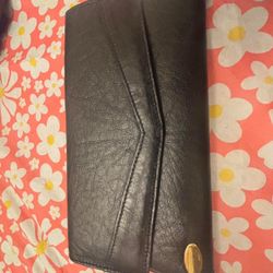 Vintage 70’s Black Leather Clutch Bag Y2K Body Purse Excellent Condition One Size