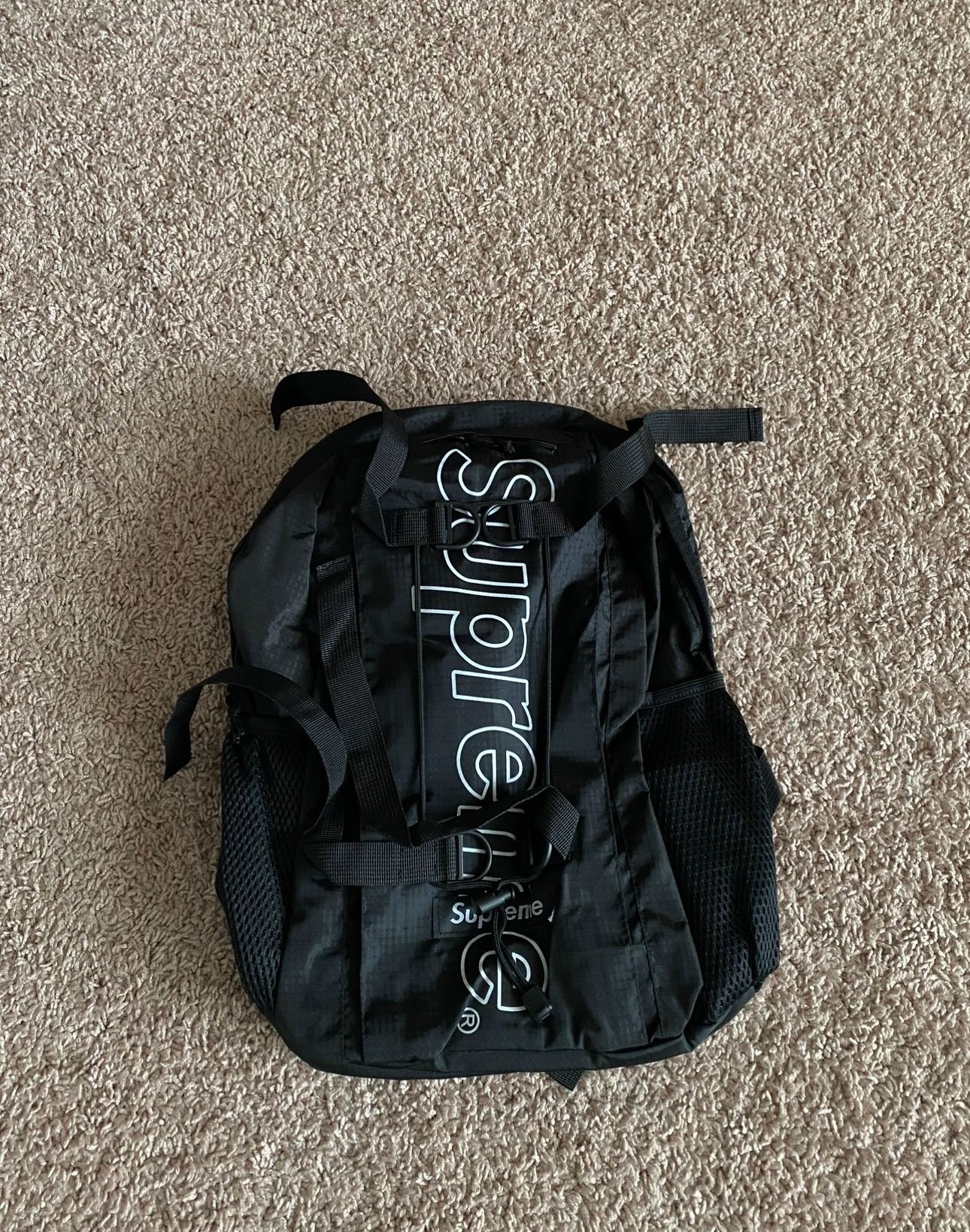 Supreme Backpack Black Zip Up