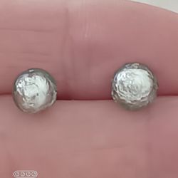 Vtg.sterling Silver  Crinkled Ball Earrings