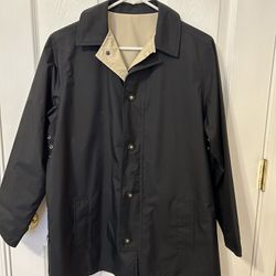 Travel Smith Reversible Black & Tan Raincoat Size Petite Medium