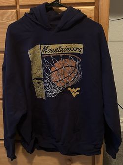 West Virginia Mountaineers Vintage Basketball 90’s Navy Hoodie 2XL NEW!