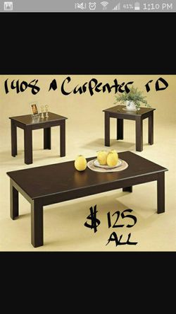3 pc COFFEE TABLE SET BRAND NEW IN BOX ! MAKE THE PERFECT GIFT