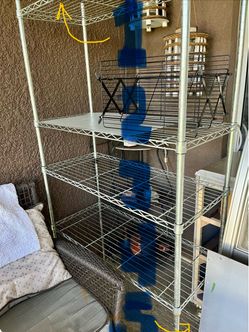 5 -Tier Chrome Metal Wire Utility Shelf.
