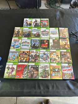 XBOX 360 console + 27 games, controllers and a big SKY LANDER set