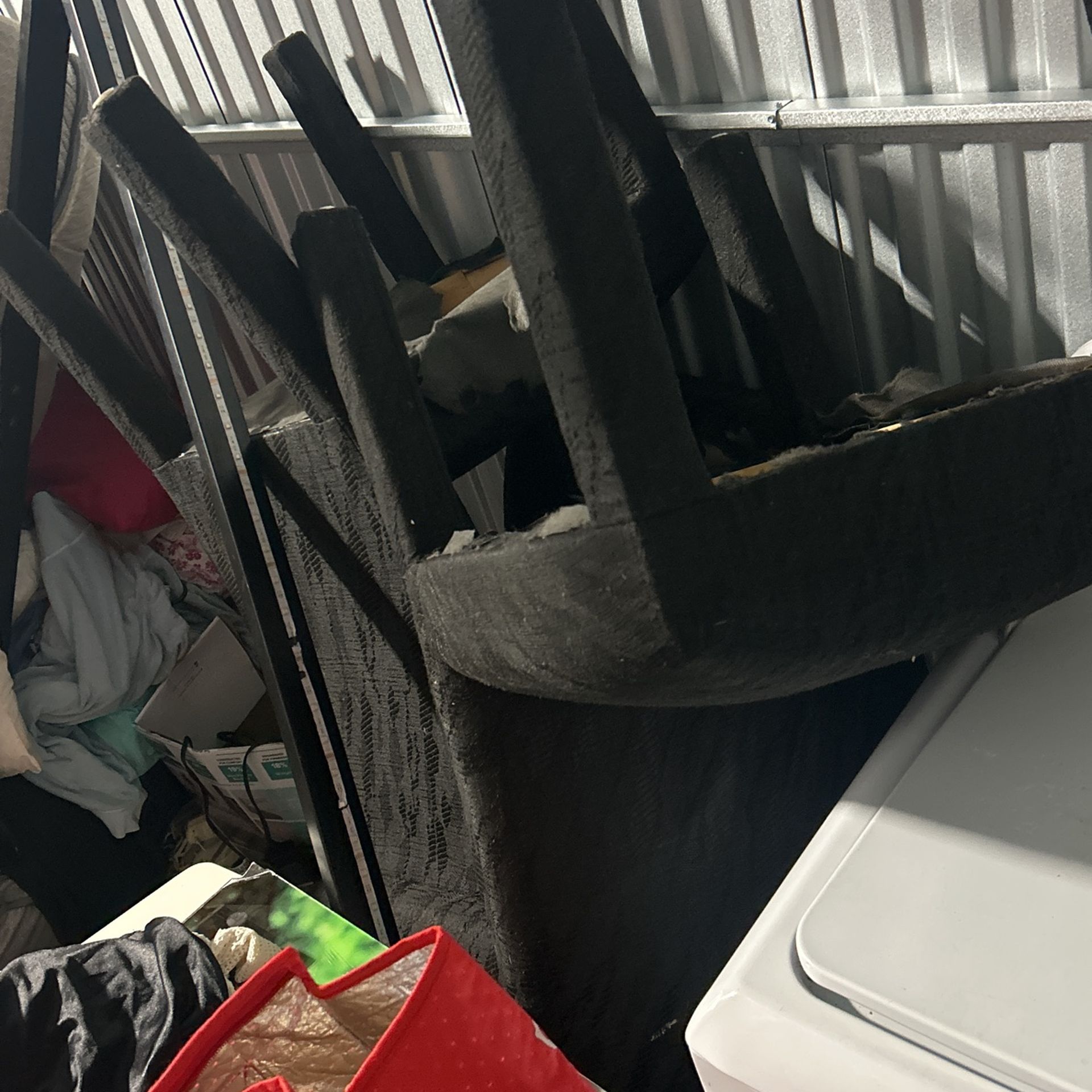 White Kitchen Table W/ 4 Black Chairs 