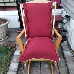 Wooden Glider Rocking Chair With Padding