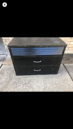 Black two drawer file cabinet / storage
