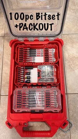 MILWAUKEE SHOCKWAVE Impact Duty Driver Bit Set + PACKOUT Case (100-Piece)