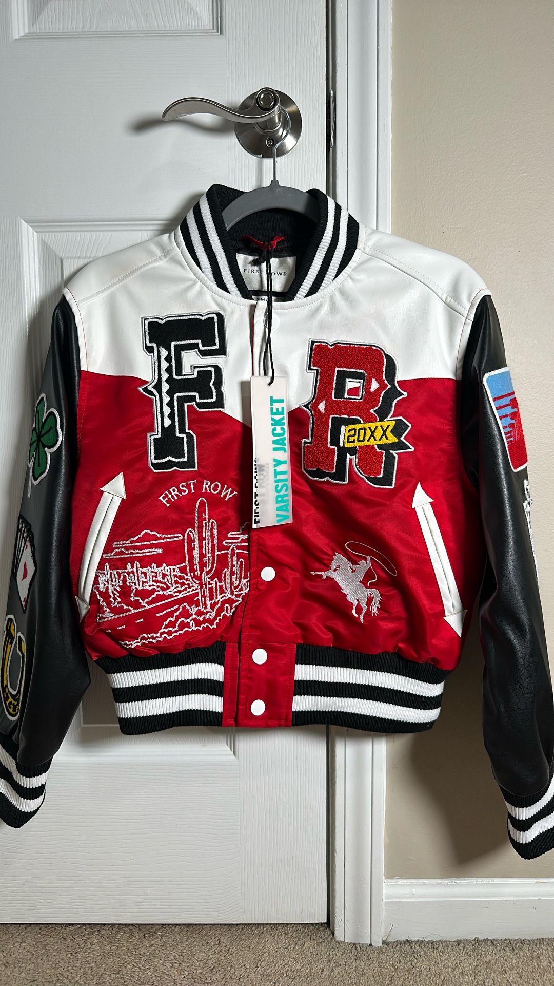 Brand New First Row Denim Varsity Jacket (Tags On)