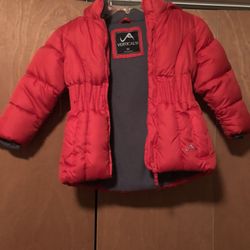 Vertical  puffer jacket with hoodie, NWT  Kids size 5/6