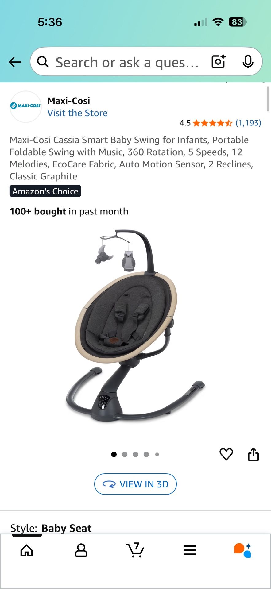 Baby Swing. Gently used 