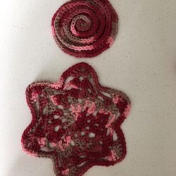 Crochet Flower Dish Cloth Doily and Scubbie