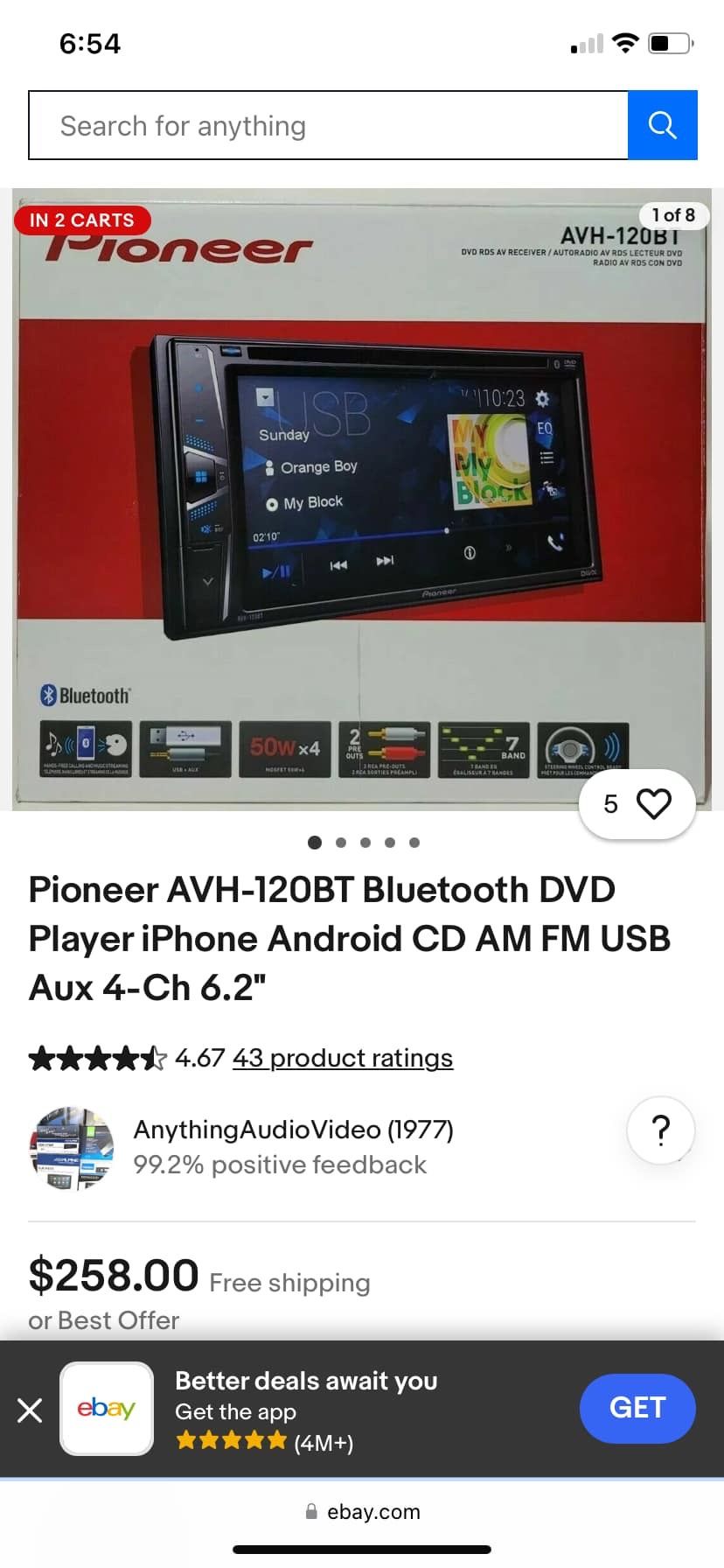 Pionneer Touch Screem Radio