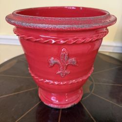 Ceramic Fleur de Lis Pot