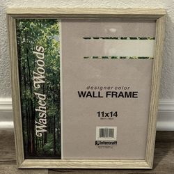 🖼️ Large Wood Photo Frame 11x14, Glass Cover, Wall Hooks (brand new)