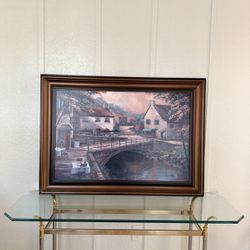 🖼️Beautiful Cottage Canvas Wall Art- Bronze Framed W42” x H32”