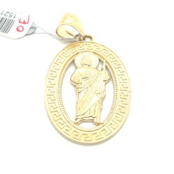 14kt Gold Large Oval San Judas Versace Edge 6.10grams 152115 4