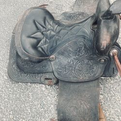 Leather Horse Saddle 15” 