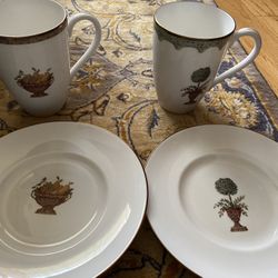 Lenox China Mosaico d'Italia Mattonella Tall coffee cup & Dessert Plates Set