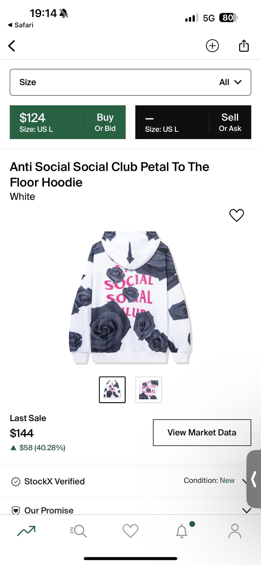 Anti Social Social Club Petal To The Floor Hoodie