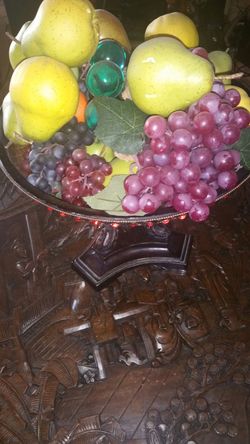 Beautiful Fruit bowl 1ft H x 14" D biased with 3 elephants shape