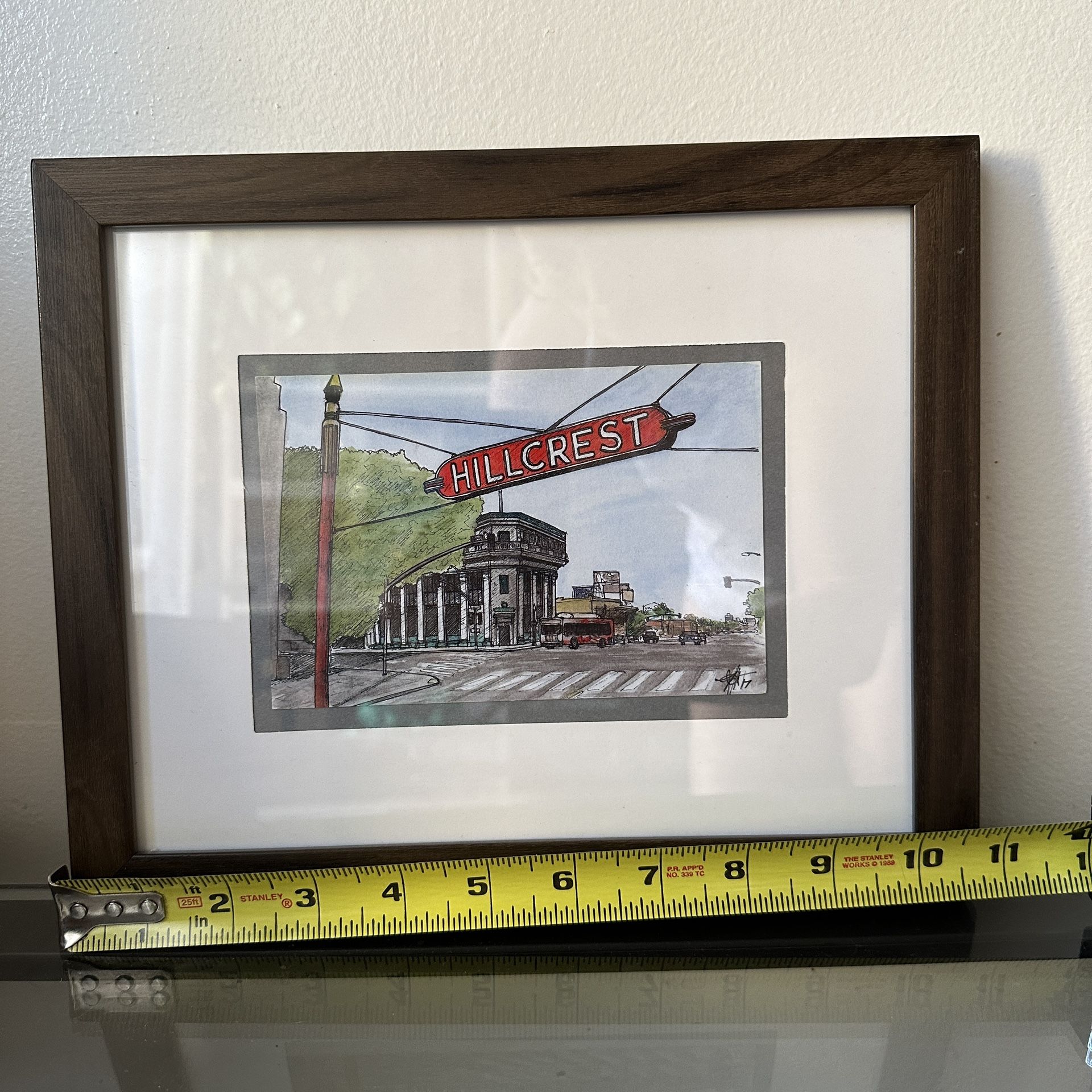 11"X9" Hillcrest San Diego Wall Art watercolor sketch framed print?