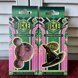 Wicked Keychain Set Glinda & Elphaba New Boxed Universal Musical Movie