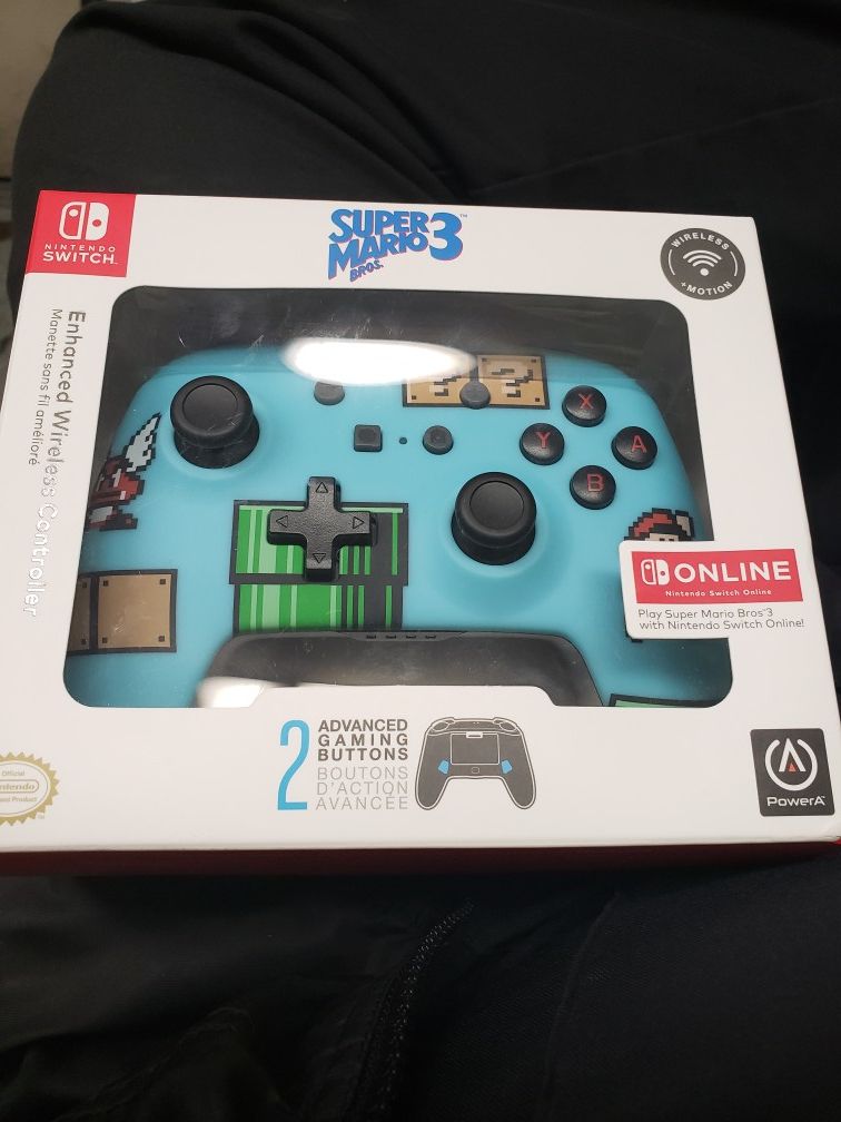 Nintendo Switch PowerA Enhanced wireless controller. Super Mario bros 3 special edition