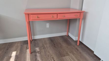 Coral Wood Desk with Two Drawers