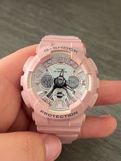 G-Shock S-Series Pastel Pink & Metallic Silver Watch (GMA-S120NP-4A)