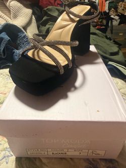 Crystal black heels