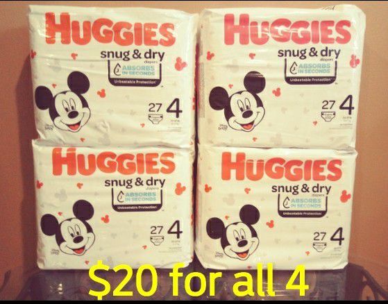 Huggies Snug & Dry size 4 diapers pampers