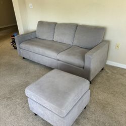 Vongrasig Convertible Sectional Sofa Couch, L-Shaped Couch with Reversible Chaise, 3-Seater Upholstered Sofa Sectional for Small Space Living Room, Be