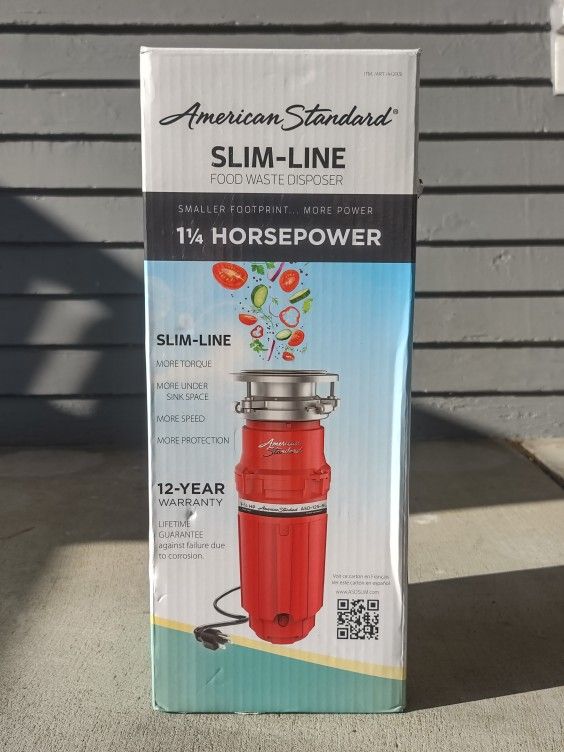 Brand New American Standard Slim-Line 1 1/4 HP Garbage Disposal