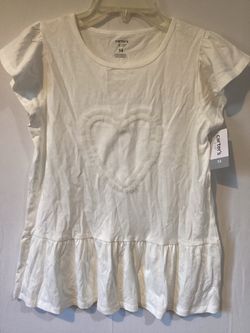 Carter's Kid White Short-Sleeve Top Wz 14 y.o.